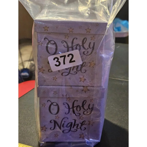 Pair of Burton + Burton Ball Ornaments Tina Wenke Nativity Oh Holy Night In Box - Picture 13 of 13